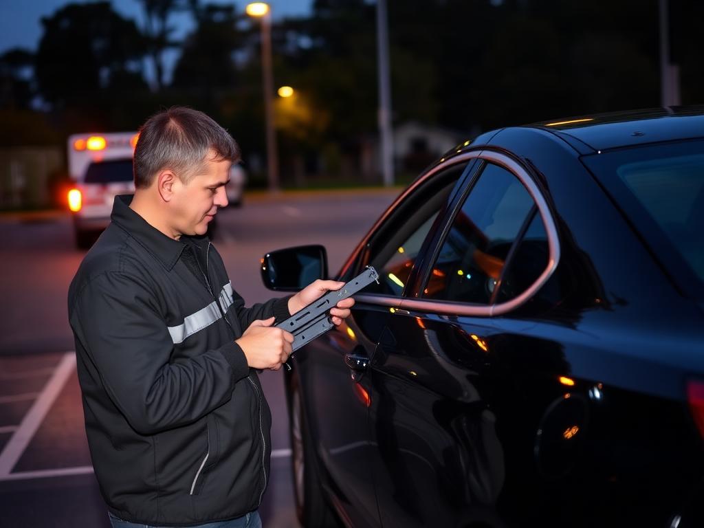 Roadside technician unlocking a car door in Atlanta